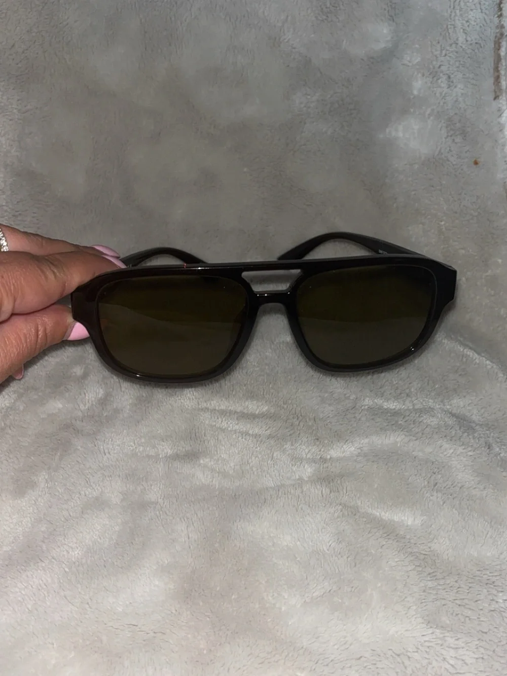 Coach Brown Frame Sunglasses with Dark Green Lenses - Pilot Sunglasses